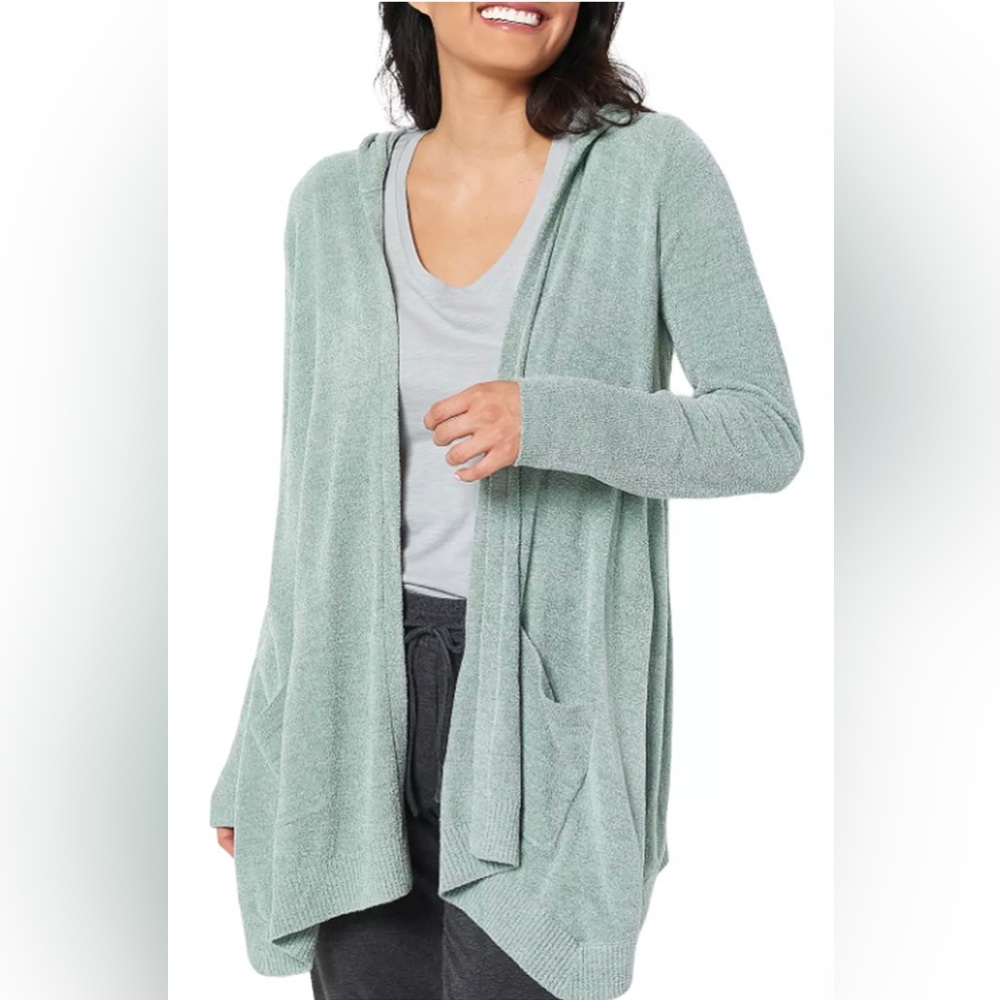 Barefoot Dreams CozyChic Ultra Lite Hooded Seashore Cardigan size XL